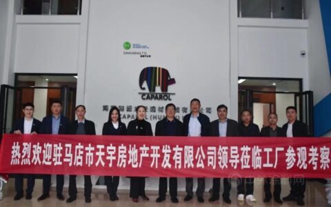 驻马店天宇房地产有限公司总经理一行考察DAW岳阳工厂真石漆项目
