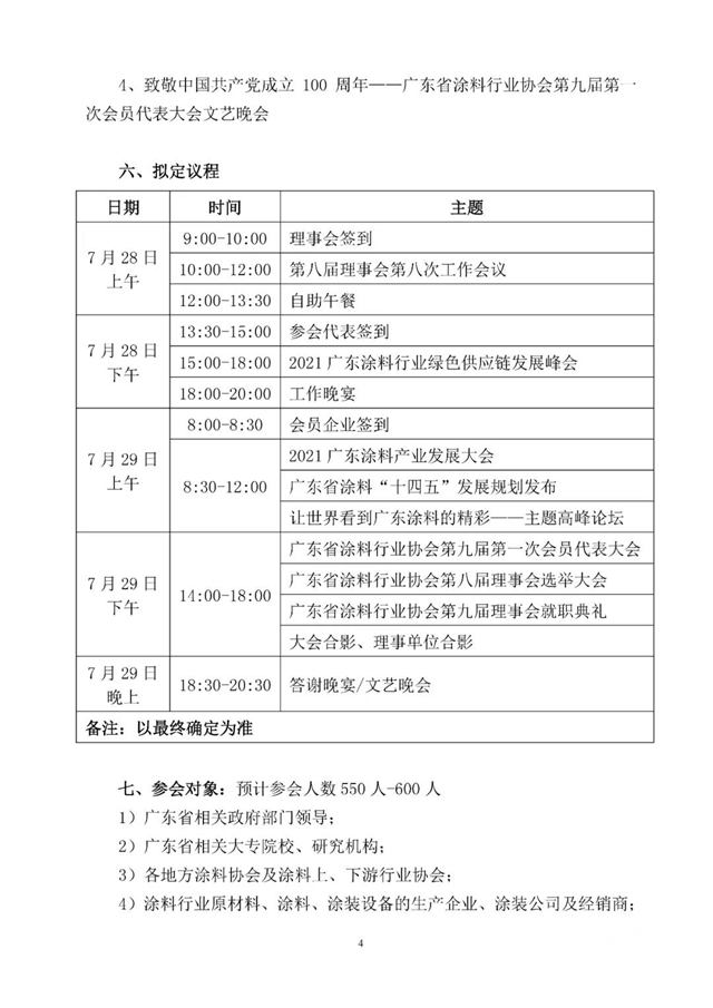 关于广东省涂料行业协会换届选举大会、第九届第一次会员代表大会 暨2021广东涂料产业发展大会的通知