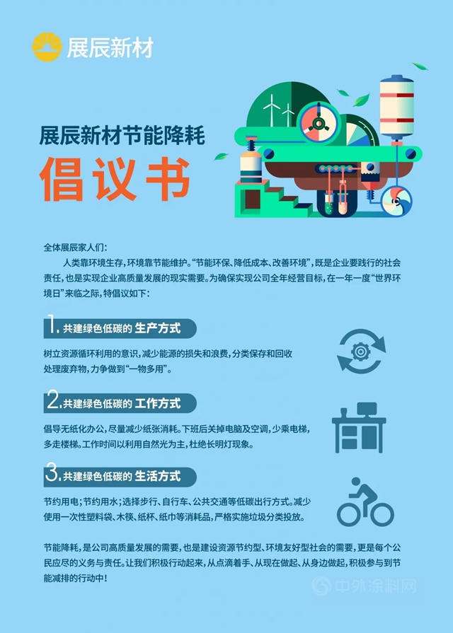 安全环保月 | 展辰新材节能降耗倡议书
