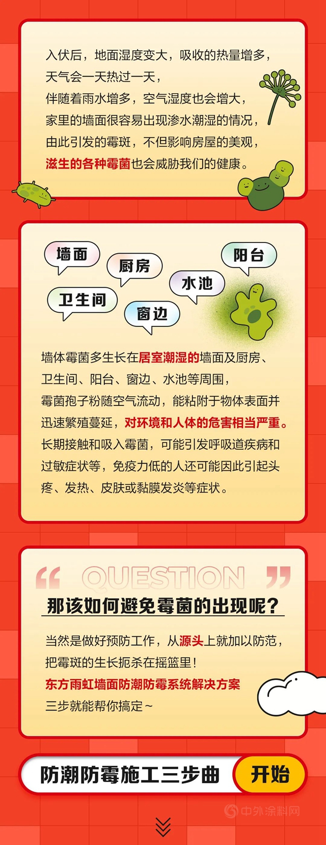 东方雨虹：伏天防潮防霉，三步就搞定