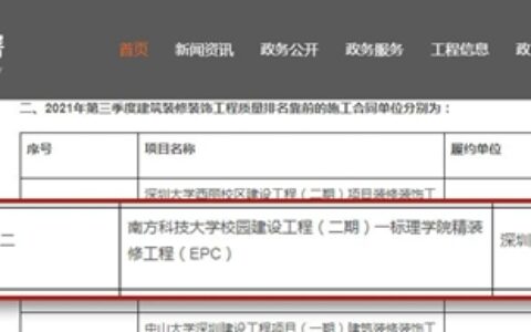 广田集团项目荣获深圳市工务署第三季度装饰工程质量第二名 全力保障政府工程高质量履约
