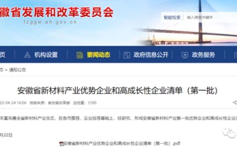 安徽省新材料产业第一批优势企业清单公布，旭阳位列其中！