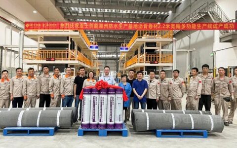 CRCC产线部署完成！亚士创能沥青防水卷材多功能产线成功试机