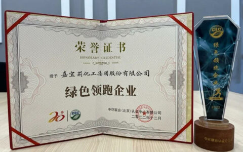 推动可持续发展，嘉宝莉获【绿色领跑企业】认证！