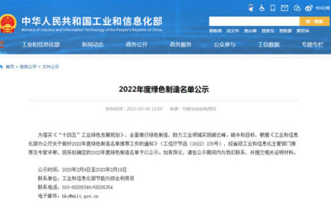 工信部发布2022年度绿色制造名单 恒洁、怡和、苏尔达、松霖、路达等入选