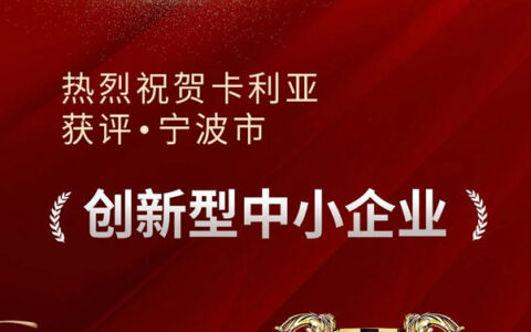 卡利亚获评“2022年度宁波市创新型中小企业”