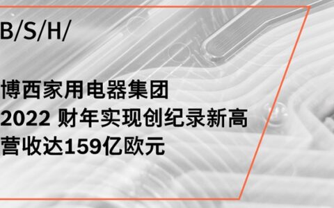 博西家用电器集团 2022 财年实现创纪录新高，营收达159亿欧元