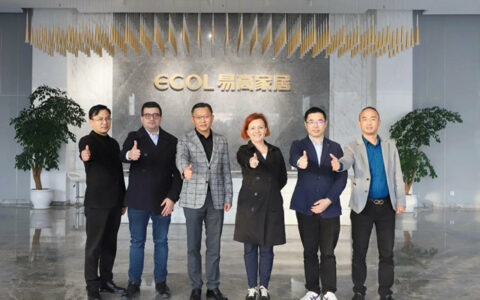奥地利克诺斯邦全球CEO Oana Bodea团队一行莅临易高家居参观交流