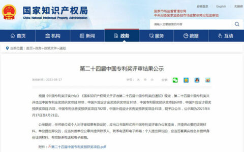 冠雅照明第二次荣获中国专利奖优秀奖