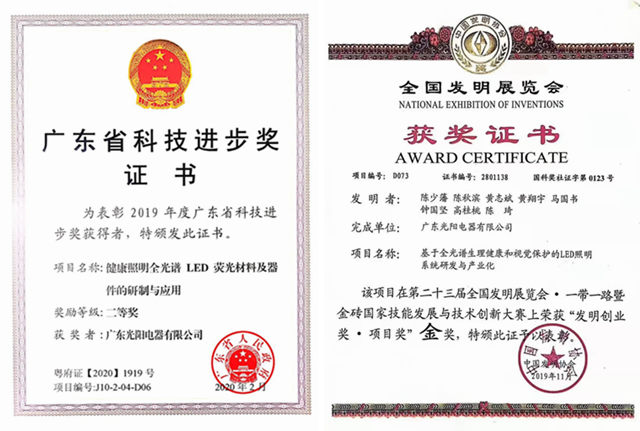 冠雅照明第二次荣获中国专利奖优秀奖