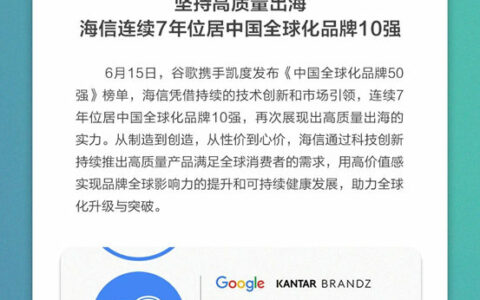 海信：连续7年，稳居10强！
