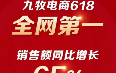 同比增长65％！23年九牧618全网销量第一