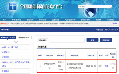 广东省照明学会团体标准《幼儿园及幼教场所室内照明技术规范》正式发布