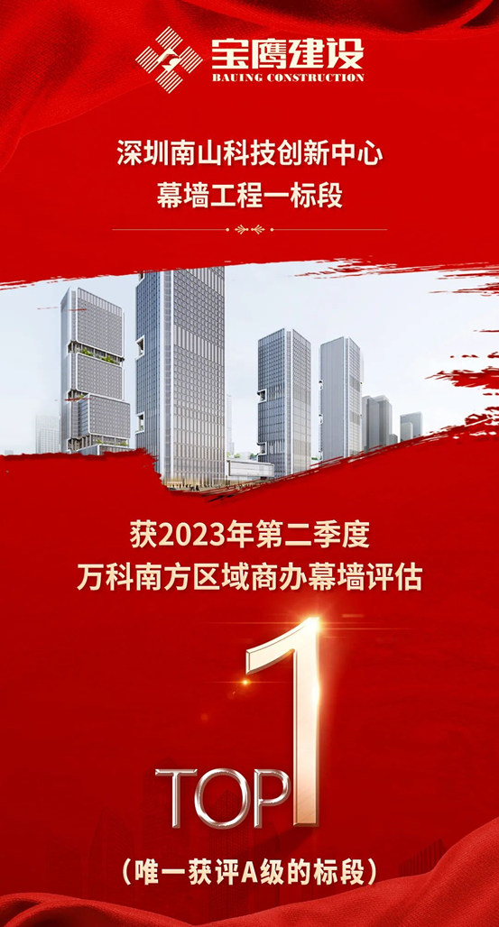 宝鹰承建的深圳南山科技创新中心幕墙工程获好评