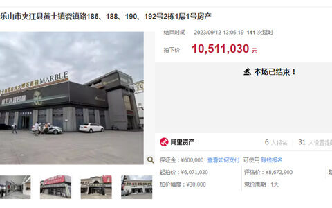成交价1300多万元，瓷都市场这两起房产被成功拍卖！