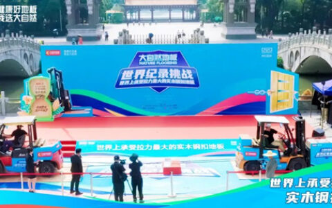 大自然地板成功创造“世界上承受拉力最大的实木钢扣地板”世界纪录