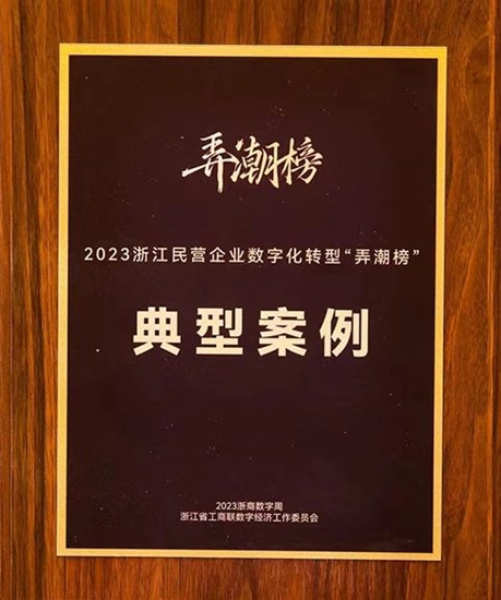 王力荣获2023浙江民营企业数字化转型“弄潮榜”典型案例
