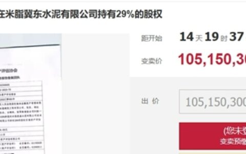 1.05亿元！冀东水泥子公司股权转让