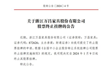 今年首个退市家具企业诞生！