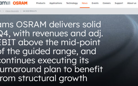 营收278.48亿元，ams OSRAM公布2023全年业绩