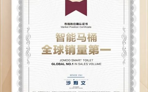 登峰！九牧智能马桶全球销量第一！