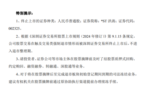 因连续二十个交易日收盘价均低于1元，一上市装企股票将终止上市
