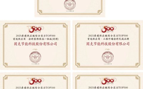 13年蝉联！固克荣获“房建供应链企业综合实力TOP500首选供应商品牌”！