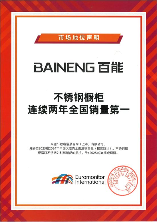 从百能不锈钢橱柜两连冠，解码行业领跑背后的三重逻辑