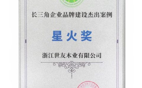 世友地板获“长三角企业品牌建设杰出案例星火奖”