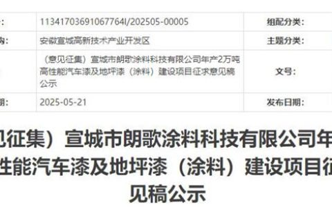 豪掷6亿元布局2万吨涂料产能，龙头涂企自研技术打破日本技术壁垒