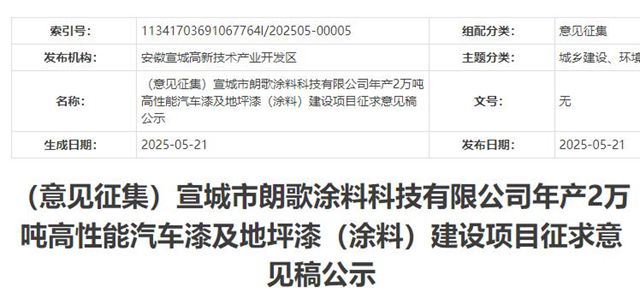 豪掷6亿元布局2万吨涂料产能，龙头涂企自研技术打破日本技术壁垒