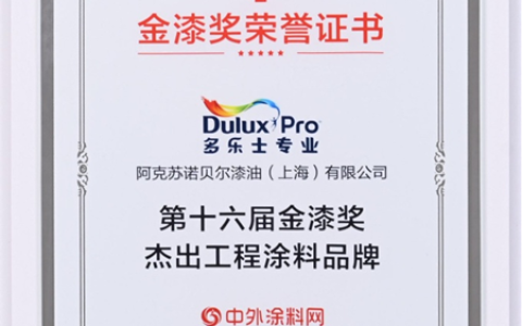 载誉而归 多乐士专业揽获第十六届金漆奖重磅奖项