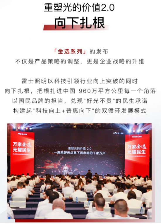 雷士照明重磅发布「金选系列」，以品质之光，许下民生承诺！
