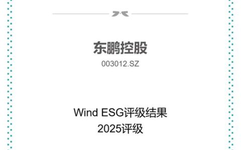 东鹏控股ESG连获两大权威机构行业最高评级