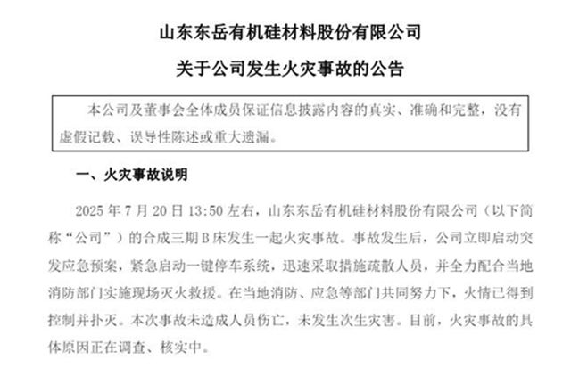 突发！一场大火吞噬东岳硅材30万吨产能，外墙涂料成本一夜飙升9%？