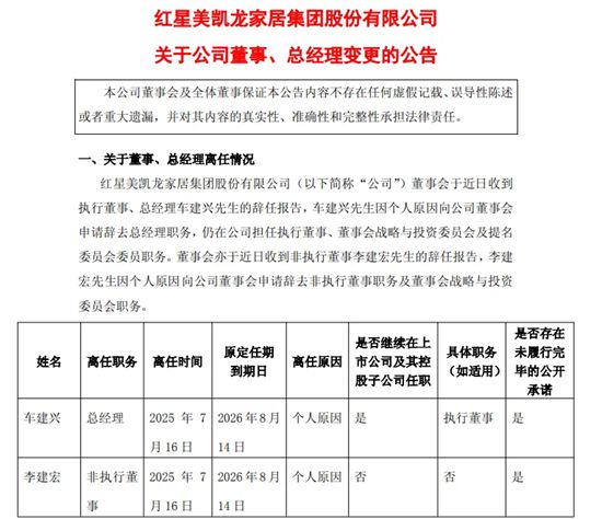 红星美凯龙，江山欧派，皮阿诺等多个家居企业高管离职