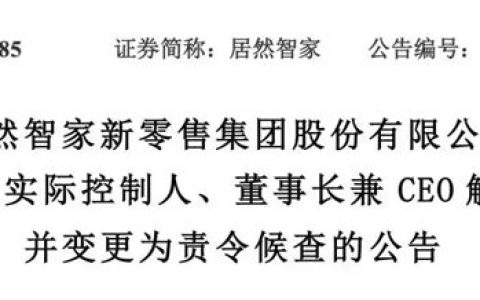 居然智家董事长汪林朋解除留置，回归岗位正常履职