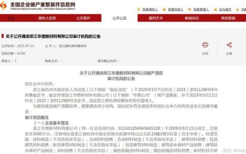 华德新材料遭破产清算！16年辉煌为何一朝崩塌？
