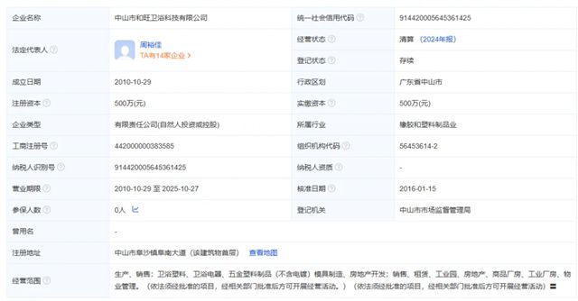 中山一知名卫浴企业破产清算！债务总额高达2.73亿元