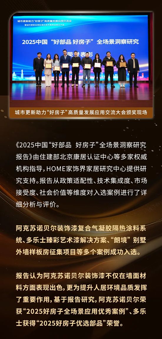 2025中国“好部品，好房子”全场景洞察研究 I 阿克苏诺贝尔摘得双奖