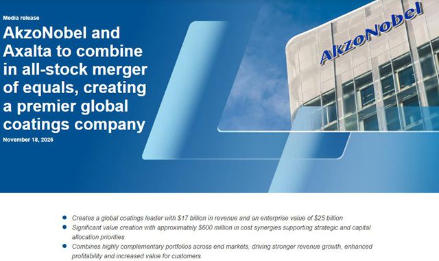 刚刚落定！阿克苏诺贝尔与艾仕得对等合并，共创250亿美元“行业新王”