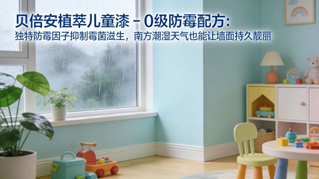 紫荆花贝倍安植萃系列儿童漆，生物基配方，儿童房的安心之选！