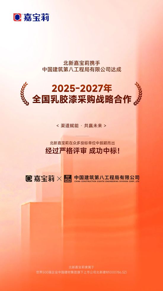 嘉宝莉 | 中标+2!再添大型央企客户,为业绩增长再添确定性!
