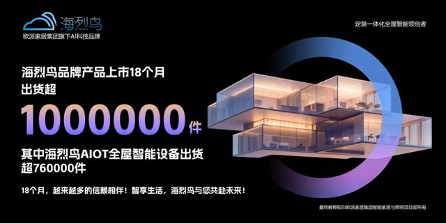 欧派家居旗下海烈鸟智能家居上市18个月，出货量突破100万件