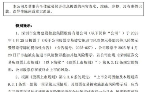 又一上市家居企业股票存在终止上市风险