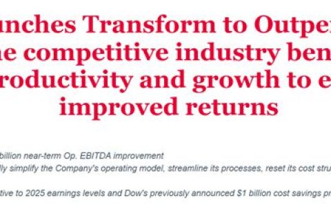 4500名员工或将面临失业 陶氏发布最新转型计划