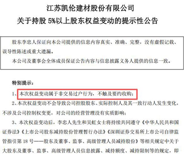 被监管处罚3次的凯伦股份董事总经理,离婚给前妻1.5亿股票!引发高度关注