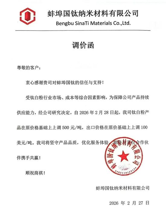 马年钛白粉开年炸！天原领涨500元，科慕跟涨，龙佰观望成关键，涂料成本能涨疯？