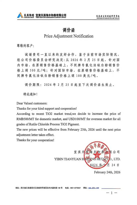 钛白粉马年首涨潮！防水秒涨、石膏板瑟瑟发抖，涂料却在苦等巨头定调？？
