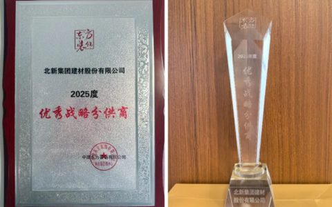 龙牌公司、泰山石膏双双获评中建东方装饰“2025年度优秀战略分供商”